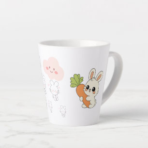 Niedliches Kaninchen mit Karotten-Kaffeetasse Li Milchtasse