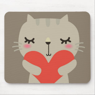 Niedliches Kaninchen mit Liebe Mousepad