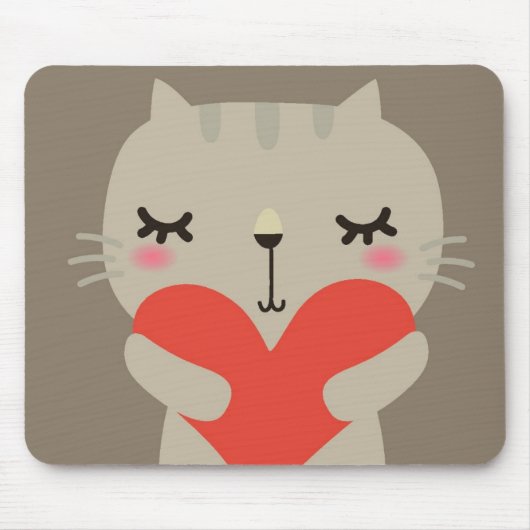 Niedliches Kaninchen mit Liebe Mousepad (Vorne)