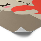 Niedliches Kaninchen mit Liebe Poster (Ecke)