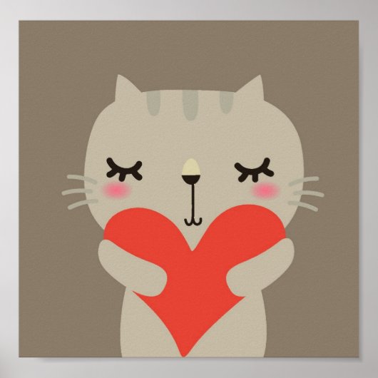 Niedliches Kaninchen mit Liebe Poster (Vorne)