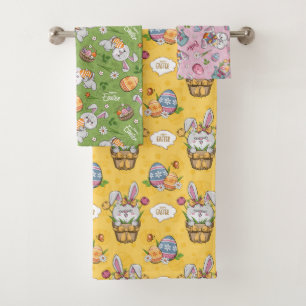 Niedliches Kaninchen Ostern Badhandtuch Set