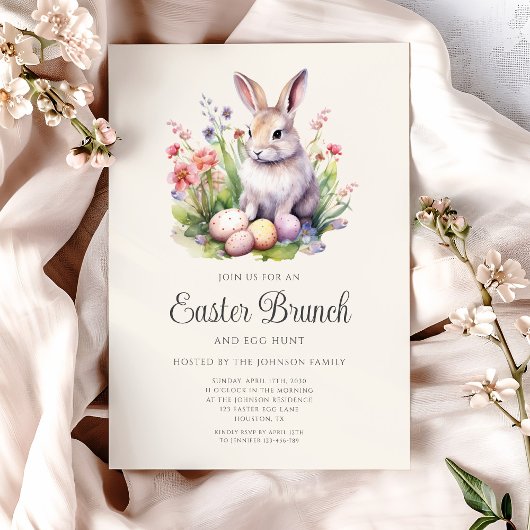 Niedliches Kaninchen Ostern Brunch Einladung