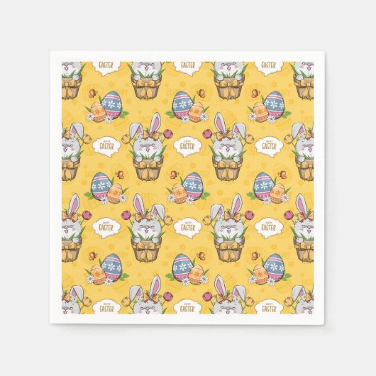 Niedliches Kaninchen Ostern Serviette (Vorderseite)