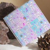 Niedliches Kaninchen Pastel Pink Baby Blue Fun Tie Geschenkpapier