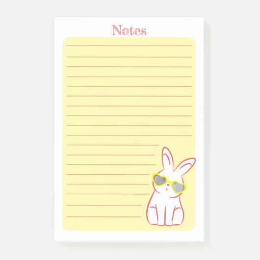 Niedliches Kaninchen Post-it Klebezettel (Vorderseite)
