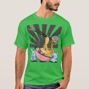 Niedliches Kaninchen Ramen Noodle Soup Anime Kawai T-Shirt