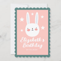 Niedliches Kaninchen Rosa Grüne Lila Stars Geburts