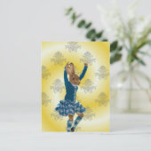 Niedliches Kaninchen schottischer Hochlandtänzer Postkarte (Stehend Vorderseite)