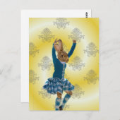 Niedliches Kaninchen schottischer Hochlandtänzer Postkarte (Vorne/Hinten)
