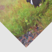 Niedliches Kaninchen Schwarz-weißes Grünes Wald Ku Seidenpapier (Ausschnitt)