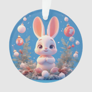 Niedliches Kaninchen umgeben von Dekorationen