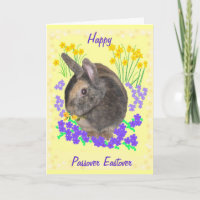 Niedliches Kaninchen und Blume Pessach, Eastler