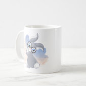 Niedliches Kaninchen und Brille Kaffeetasse (Vorderseite Links)
