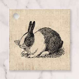 Niedliches Kaninchen Vintage Tierart Geschenkanhänger