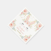 Niedliches Kaninchen Wasserfarbe Rose Party Serviette (Ecke)
