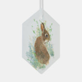 Niedliches Kaninchen Wasserfarben Bunny Animal Nat Ornament Aus Glas (Vorderseite Rechts)