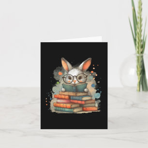 Niedliches Kaninchenbuch Ostern Geschenk Reading B Karte