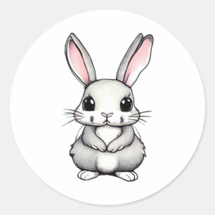 Niedliches Kaninchendesign Runder Aufkleber
