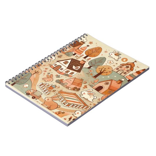 niedliches Kaninchendorf Notizblock (Linke Seite)