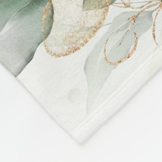 Niedliches Kaninchengrün Goldneutrales Kinderzimme Fleecedecke (Ecke)