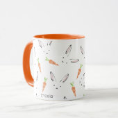 Niedliches Kaninchenmuster Personalisiert Tasse (Vorderseite Links)