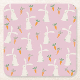 Niedliches Kaninchenmuster Rechteckiger Pappuntersetzer