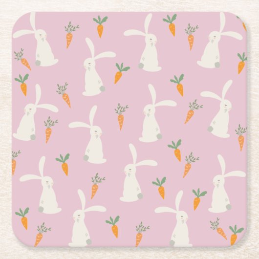 Niedliches Kaninchenmuster Rechteckiger Pappuntersetzer (Vorderseite)
