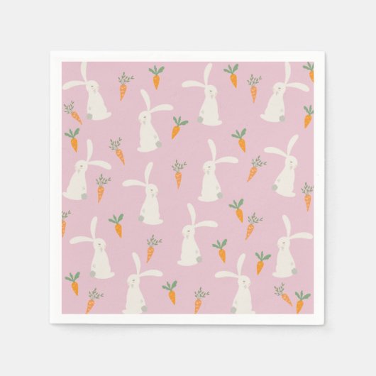 Niedliches Kaninchenmuster Serviette (Vorderseite)