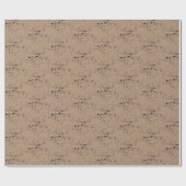 Niedliches Kaninchenmuster Tan Brown Kraft Geschenkpapier (Flach)