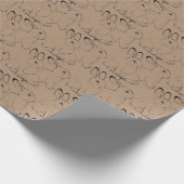 Niedliches Kaninchenmuster Tan Brown Kraft Geschenkpapier (Ecke)