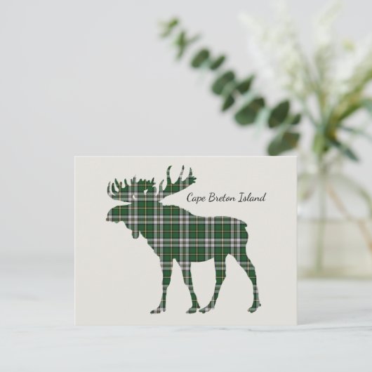 Niedliches Kap-Breton-Insel-Elchtartan-Postkarte Postkarte (Stehend Vorderseite)