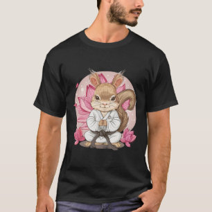 Niedliches Karate Eichhörnchen Lotusblume Kung Fu T-Shirt