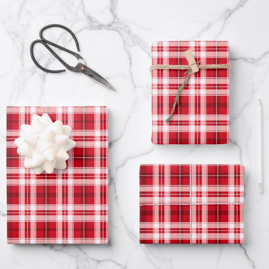 Niedliches kariertes Fliesenmuster Geschenkpapier Set (Vorderseite)