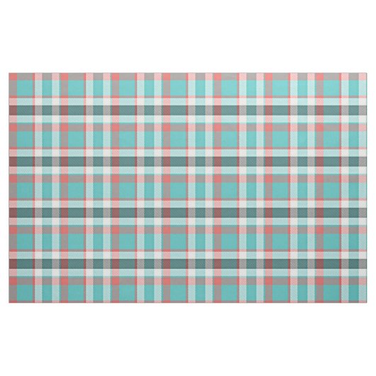 Niedliches Kariertes, türkisfarbenes Retro-Muster Stoff (Fat Quarter (45,7 x 55,9 cm))