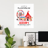 Niedliches Karneval Circus Festival Geburtstag anz Poster (Heimbüro)