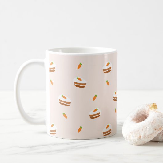 Niedliches Karottenkuchenmuster Kaffeetasse (Mit Donut)