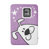 Niedliches Kartoon Dog Monogramm Badematte (Vorderseite Vertikal)