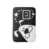 Niedliches Kartoon Dog Monogramm Badematte (Vorderseite Vertikal)