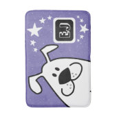 Niedliches Kartoon Dog Monogramm Badematte (Vorderseite Vertikal)
