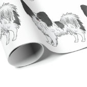 Niedliches Kartoon-Dog-Muster in Schwarzweiß-Papil Geschenkpapier (Rolleneckpunkt)