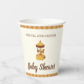 Niedliches Karussell-Babydusche geschlechtsneutral Pappbecher (Vorderseite)