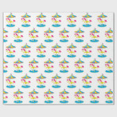 Niedliches Karussell-Themenpark Party Packung Geschenkpapier (Flach)