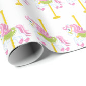 Niedliches Karussellpferd-Party Geschenkpapier (Rolleneckpunkt)