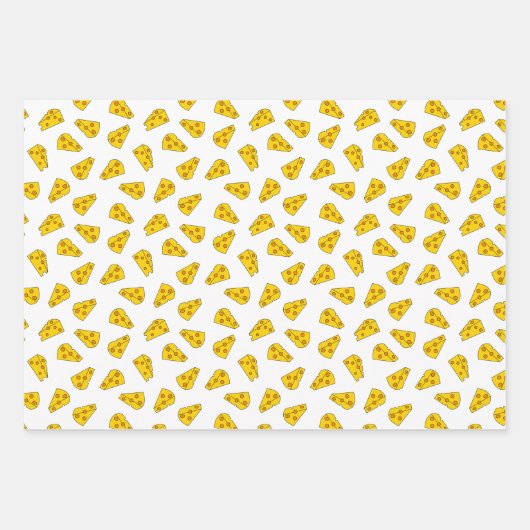 Niedliches Käsemuster Geschenkpapier Set (Vorderseite)