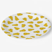 Niedliches Käsemuster Pappteller (Schrägansicht)