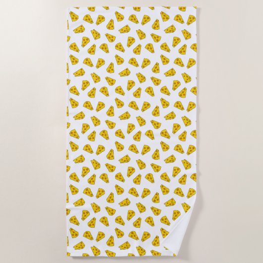 Niedliches Käsemuster Strandtuch (Vorderseite)