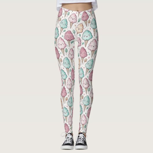 Niedliches Kastanienmuster Leggings (Vorderseite)