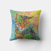Niedliches Kätzchen - abstrakt - farbenfrohe Maler Kissen (Rückseite)