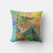 Niedliches Kätzchen - abstrakt - farbenfrohe Maler Kissen (Vorderseite)